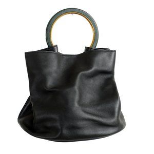 Marni Navy Green Large Pannier Bag